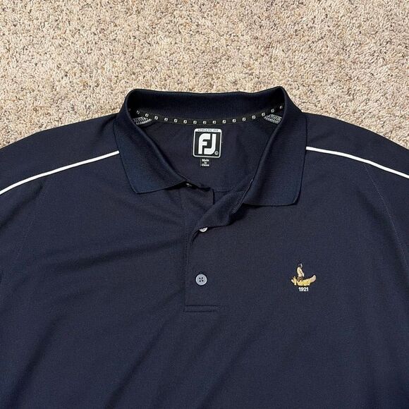 FootJoy Navy Blue White Short Sleeve Polo Shirt Large - Picture 3 of 5